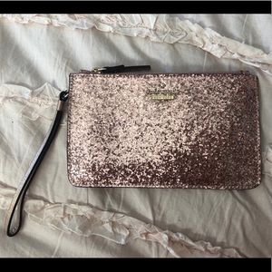 Rose Gold Glitter Kate Spade Wristlet